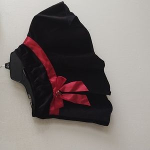 Black skirt with red band and bow